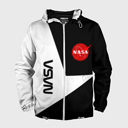 Ветровка с капюшоном мужская Nasa текстура геометрия, цвет: 3D-белый