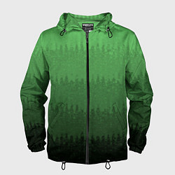 Мужская ветровка Зеленый градиент текстурные полосы