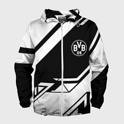 Ветровка с капюшоном мужская Borussia geometry black, цвет: 3D-белый