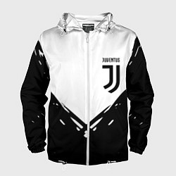 Ветровка с капюшоном мужская Juventus geometry black, цвет: 3D-белый