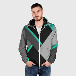 Ветровка с капюшоном мужская Multicoloured, цвет: 3D-белый — фото 2