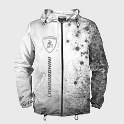 Ветровка с капюшоном мужская Lamborghini - white gradient по-вертикали, цвет: 3D-черный