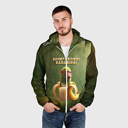 Ветровка с капюшоном мужская Shimpanzinni Bananinni ии мем, цвет: 3D-белый — фото 2