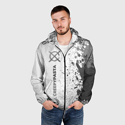 Ветровка с капюшоном мужская CreepyPasta - white gradient по-вертикали, цвет: 3D-черный — фото 2