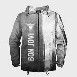 Мужская ветровка Bon Jovi - grey gradient по-вертикали