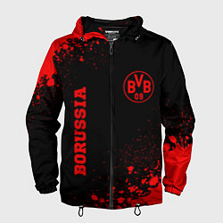 Ветровка с капюшоном мужская Borussia - red gradient вертикально, цвет: 3D-черный
