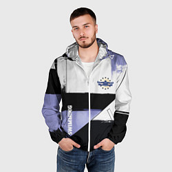 Ветровка с капюшоном мужская Плавание спортивное, цвет: 3D-белый — фото 2