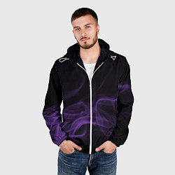 Ветровка с капюшоном мужская Color smoke purple, цвет: 3D-белый — фото 2