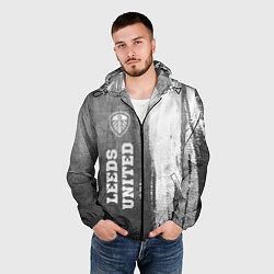 Ветровка с капюшоном мужская Leeds United - grey gradient по-вертикали, цвет: 3D-черный — фото 2