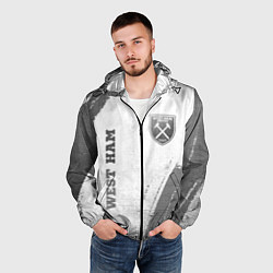 Ветровка с капюшоном мужская West Ham - white gradient вертикально, цвет: 3D-черный — фото 2