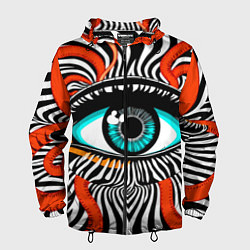 Ветровка с капюшоном мужская Глаз, цвет: 3D-черный