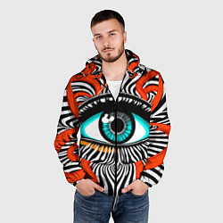 Ветровка с капюшоном мужская Глаз, цвет: 3D-черный — фото 2