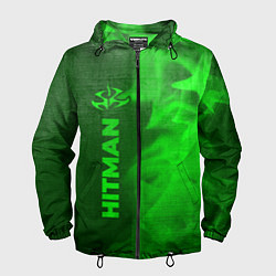 Мужская ветровка Hitman - green gradient по-вертикали