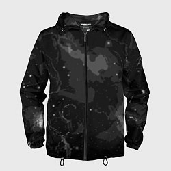 Ветровка с капюшоном мужская Угольный серый простой абстрактный, цвет: 3D-черный