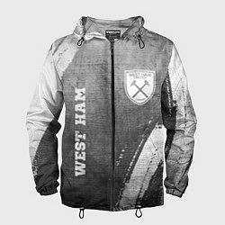 Мужская ветровка West Ham - grey gradient вертикально