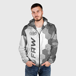 Ветровка с капюшоном мужская FAW - white gradient по-вертикали, цвет: 3D-черный — фото 2
