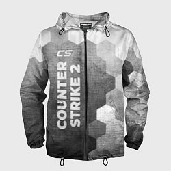 Ветровка с капюшоном мужская Counter Strike 2 - grey gradient по-вертикали, цвет: 3D-черный