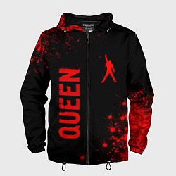Ветровка с капюшоном мужская Queen - red gradient вертикально, цвет: 3D-черный