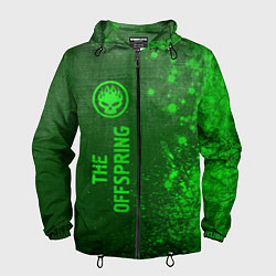Ветровка с капюшоном мужская The Offspring - green gradient по-вертикали, цвет: 3D-черный