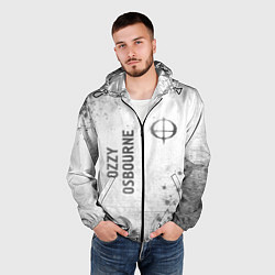 Ветровка с капюшоном мужская Ozzy Osbourne - white gradient вертикально, цвет: 3D-черный — фото 2