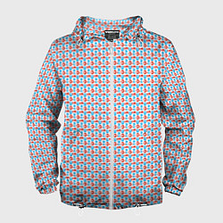 Мужская ветровка Красно-синие фигуры на белом фоне