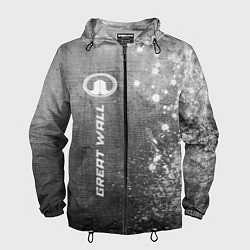 Ветровка с капюшоном мужская Great Wall - grey gradient по-вертикали, цвет: 3D-черный