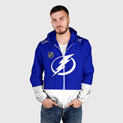 Ветровка с капюшоном мужская Тампа Бэй Лайтнинг хоккей, цвет: 3D-белый — фото 2