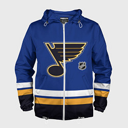 Ветровка с капюшоном мужская Сент Луис Блюз хоккей, цвет: 3D-белый