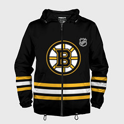 Ветровка с капюшоном мужская Бостон Брюинз хоккей, цвет: 3D-черный