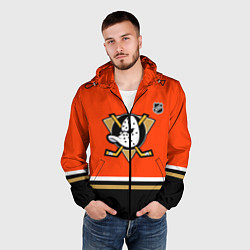 Ветровка с капюшоном мужская Анахайм Дакс хоккей, цвет: 3D-черный — фото 2