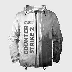 Ветровка с капюшоном мужская Counter Strike 2 - white gradient по-вертикали, цвет: 3D-черный