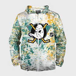 Ветровка с капюшоном мужская Anaheim Ducks NHL white, цвет: 3D-белый