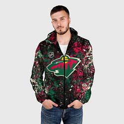 Ветровка с капюшоном мужская Minnesota Wild NHL black, цвет: 3D-черный — фото 2