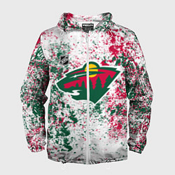 Ветровка с капюшоном мужская Minnesota Wild NHL white, цвет: 3D-белый