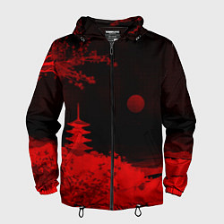 Мужская ветровка Башня в красной сепии