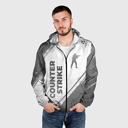 Ветровка с капюшоном мужская Counter Strike - white gradient вертикально, цвет: 3D-черный — фото 2