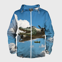 Ветровка с капюшоном мужская Бомбардиро крокодило, цвет: 3D-белый