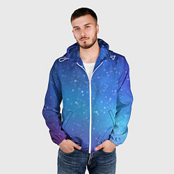 Ветровка с капюшоном мужская Ночное сияние, цвет: 3D-белый — фото 2