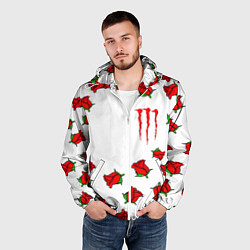 Ветровка с капюшоном мужская Monster energy steel rose, цвет: 3D-белый — фото 2