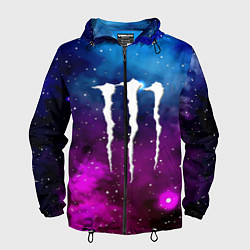 Ветровка с капюшоном мужская Monster energy neon space, цвет: 3D-черный