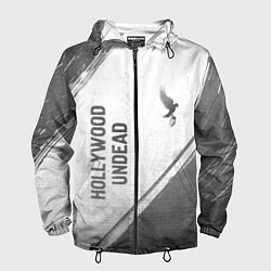 Ветровка с капюшоном мужская Hollywood Undead - white gradient вертикально, цвет: 3D-черный