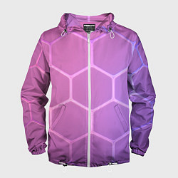 Мужская ветровка Розовые неоновые соты
