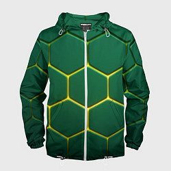 Мужская ветровка Зеленые плиты с желтым светом