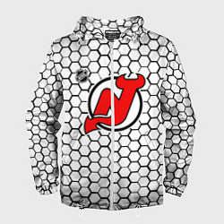 Мужская ветровка Нью Джерси Девилз - белые соты