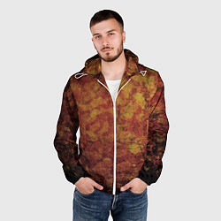 Ветровка с капюшоном мужская Абстракция - desert camouflage, цвет: 3D-белый — фото 2