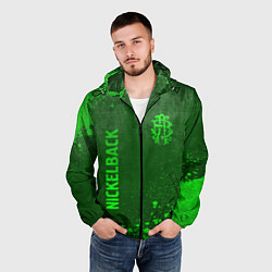 Ветровка с капюшоном мужская Nickelback - green gradient вертикально, цвет: 3D-черный — фото 2