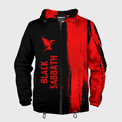 Ветровка с капюшоном мужская Black Sabbath - red gradient по-вертикали, цвет: 3D-черный