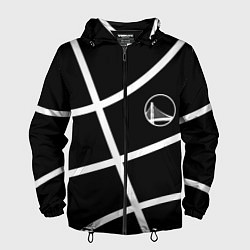 Ветровка с капюшоном мужская Голден Стэйт Уорриорз - текстура черного мяча, цвет: 3D-черный