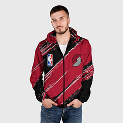 Ветровка с капюшоном мужская Трэйл Блэйзерс - цвета команды, цвет: 3D-черный — фото 2