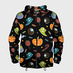 Ветровка с капюшоном мужская Halloween black, цвет: 3D-черный